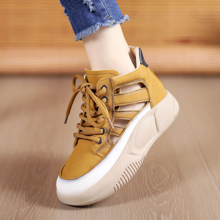 Authentic%20Leather%20Hollow%20out%20High-Top%20Flat%20Casual%20Sneakers%20Thick%20Bottom%20Wear-Resistant%20Soft%20Bottom%20White%20Shoes%20Summer%20Sandal%20Boots%20Breathable%20-%20Image%203