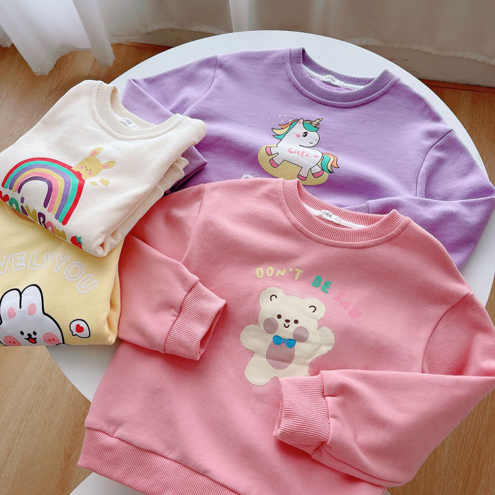 Girls%20sweatshirt%20spring%20children's%20clothes%20top%20women's%20new%20small%20and%20medium-sized%20children%20round%20neck%20cotton%20long%20sleeve%20children's%20cartoon%20autumn%20clothes%20white%20-%20Image%202