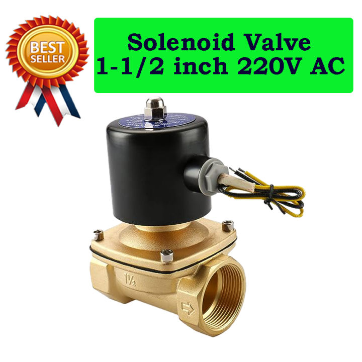Solenoid Valve 1-1/2 inch 220V AC Brass Electric Water Air NC Valve 2W-400-40