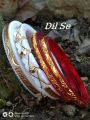 Golden Metal Work Trendy Unique White And Red Plastic Shakha Bangles Pola- 4 Pcs. It'S For Women Party , Wedding - Must Have. 