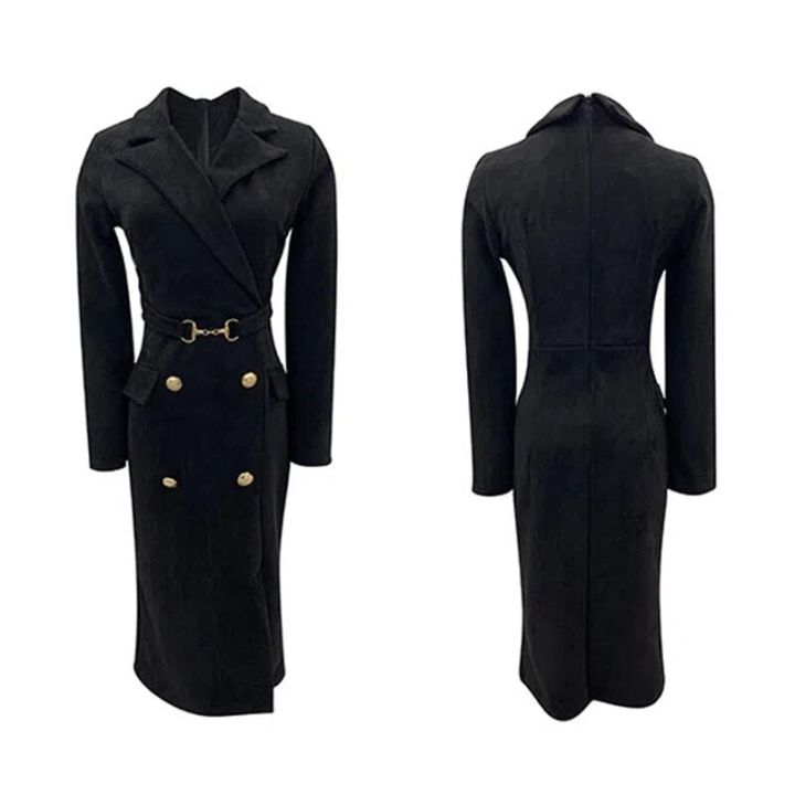 Office%20Lady%20Slim%20Blazer%20Dress%20Women%20Fall%20Korean%20Notched%20Collar%20Slit%20Evening%20Party%20Dresses%20Elegant%20Midi%20Vestidos%20De%20Fiesta%20-%20Image%204