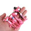 4pcs/lot Action Toy Figures Pink Panther Cute Doll Micro Landscape Decoration Cartoon Naughty Leopard Model For Child Gift.