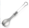 Outdoor pure titanium folding three-piece set of knives, forks and spoons set ultralight camping portable tableware travel set stock wholesale. 