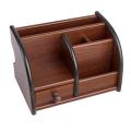 Zelofy 5 Compartments Wooden Pen Stand With Visiting Card & Mobile Holder Multipurpose Wooden Desk Organizer Pen Stand For Office Table (Wooden). 