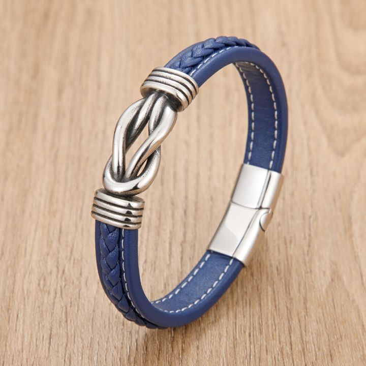Classic%20Style%20New%20Year%20Gift%207%20Options%20Stainless%20Steel%20Leather%20Men's%20Bracelet%20Multi-color%20Magnet%20Buckle%20DIY%20Size%20Custom%20LOGO%20-%20Image%204