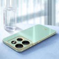 For Tecno Spark Go 2023 Soft Case Lens Protector Square Frame Shiny Bling Back Cover.