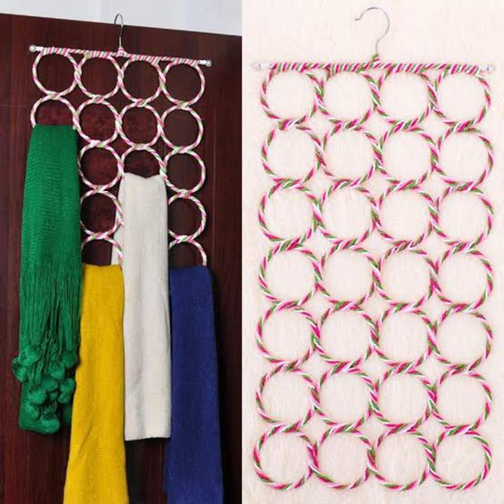 Premium Heart Home 20+ Circle Plastic Ring Hanger for Scarf, Shawl, Tie, Belt, Closet Accessory Wardrobe Organizer