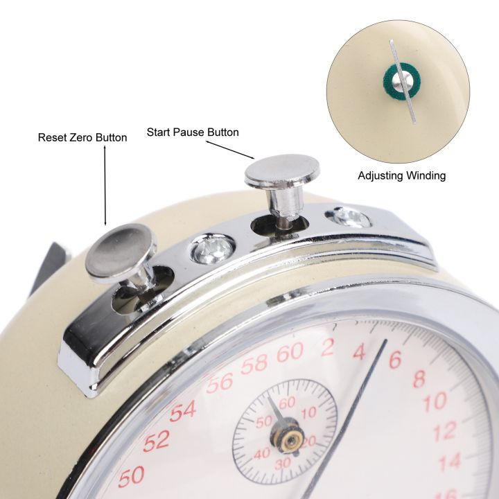 Mechanical Stopwatch Round Dial 0.2s 60 Second Sports Count Timer J01205