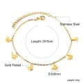 LUXUSTEEL Women Mini Heart Shape Charms Anklets Stainless Steel Leg Chains Ankle Beach Foot Jewelry Holidays Accessories.