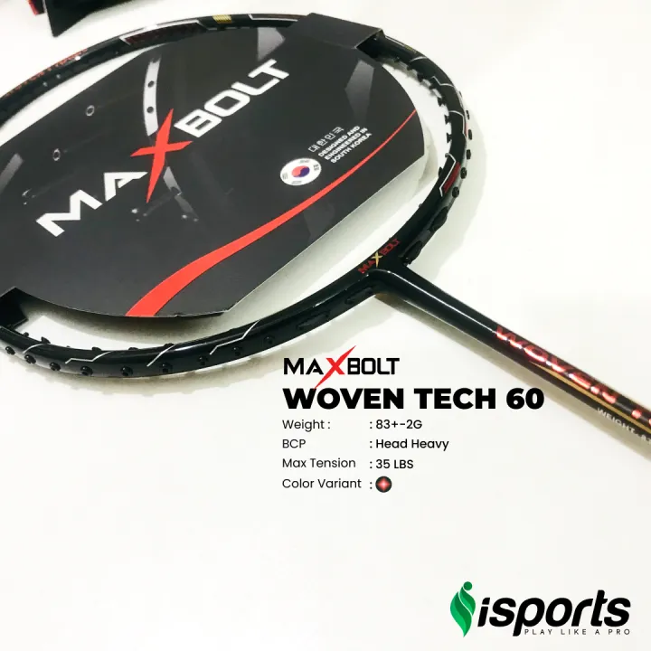 Malaysia%20Imported%20MAXBOLT%20WOVEN%20TECH%2060%20Unstrung%20Badminton%20Smash%20Racket%20Bat%20-%20Image%202