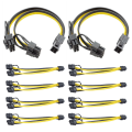 10Pcs Graphics Card Power Cable 6 Pin Female To Dual 8 Pin Male Adapter Cable 6+2 Pin Extension Cable for Graphics Card. 