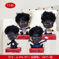 Cross-Border Foreign Trade Cartoon Vinyl Black Doll Shaking Head Expression Happy and Sad Doll Children's Room Car Interior Decoration.
