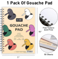 HIMI Gouache Pad 7X10''(98lb/160g) 50 Sheets Mix Paper Pad, Side Wire Bound, Fine Texture, in Gouache Acrylic Art Pad for Sketching, Ink Sketch Book, Art Supplies Drawing Pad Gift.