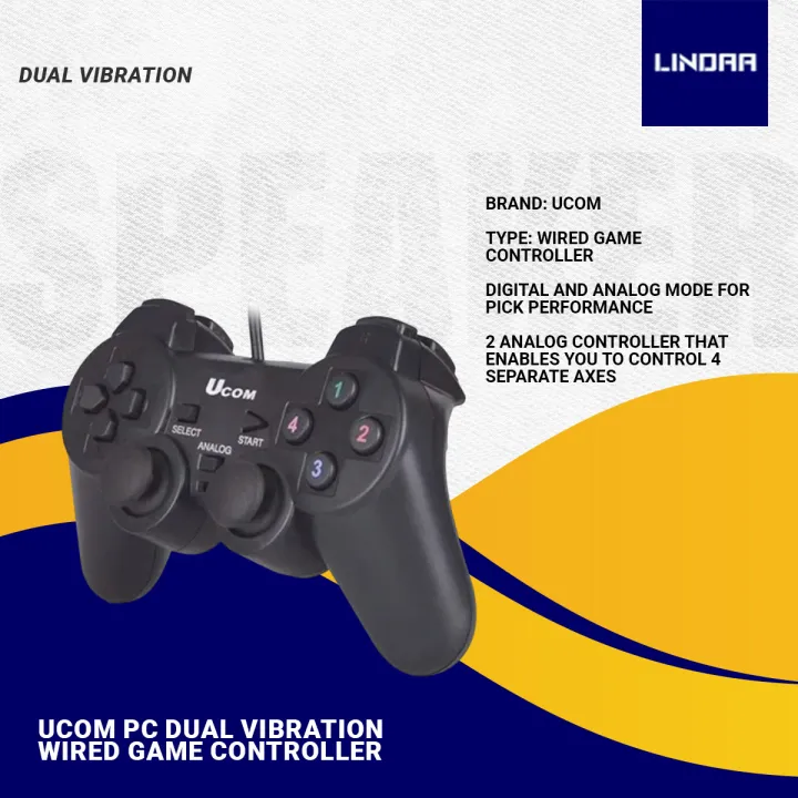 UCOM%20PC%20Dual%20Vibration%20Wired%20Game%20Controller%20Gaming%20Joypad%20Joystick%20USB%20Gamepad%20Joystick%20Gamepad%20Joypad%20For%20Win7/%20XP%20For%20PC%20Laptop%20Vibration%20Gamepads%20-%20Image%203