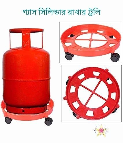 Plastic Trolley With Wheel For Water Pot, Flower Tab  Pvc Lpg Gas Trolley For Bottle With Wheel For Easy Moving - Kitchen Rack - kitchen rack