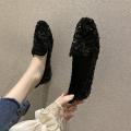 Social Gommino Women's Korean-Style Summer New Flat Internet Celebrity Student Sequined Loafers Slip-on Loafer Shoes.