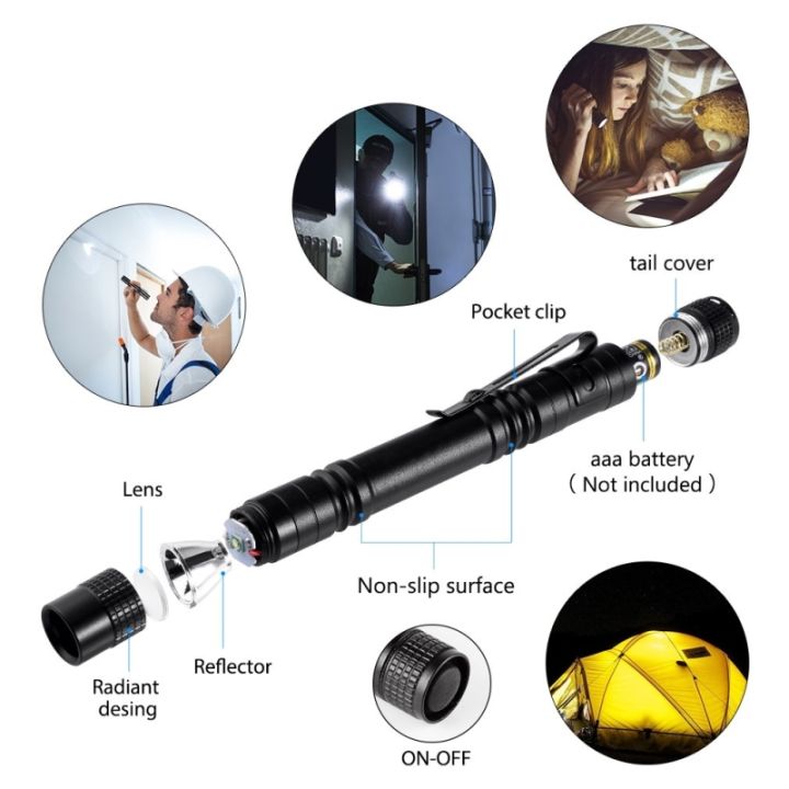 Portable%20High%20Power%20Led%20Flashlights%20Mini%20Edc%20Torch%20Pocket%20Pen%20Light%20Self%20Defense%20Lanterns%20AAA%20Battery%20Flashlight%20Camping%20Fishing%20-%20Image%202