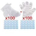 100PCS Transprent Disposable Hand Foot Bags Prevent Infection Remove Chapped Foot Hand Care SPA Wax Covers Bath Gloves Socks. 