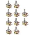 10PCS Top Adjustment Linear Dual Knurled Shaft Potentiometer 50K Ohm B50K. 