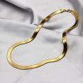 Stylish Men Stainless Steel Flat Snake Neck Necklace.