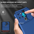 Quiberk for Infinix Smart 6 Phone Case Slide Camera Cover Kickstand Hard Shockproof Armor Back Casing. 