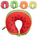 Fruit U Shaped Travel Pillow Nanoparticles Neck Pillow Watermelon Lemon Kiwi Orange Car Pillows Soft Cushion Home Textile. 