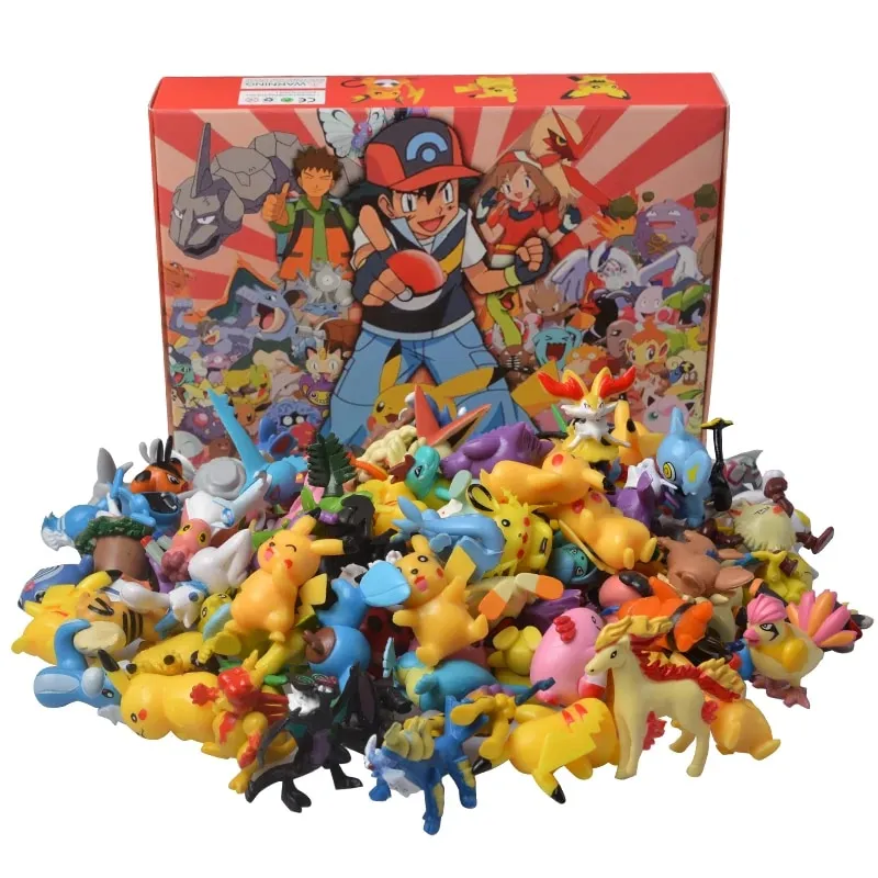 20-100Pcs 4-6 Cm Anime Pokemon Big Figure Toy Pikachu Action
