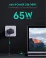Aukey PA-B4 Omnia Duo 65W Dual-Port PD Fast Charger Dynamic Detect Quick Charge Wall Charger Charging Station for phone tablet. 