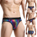 Men's Sexy Underwear Transparent See Through Shorts Hot Lip Print Underpants. 