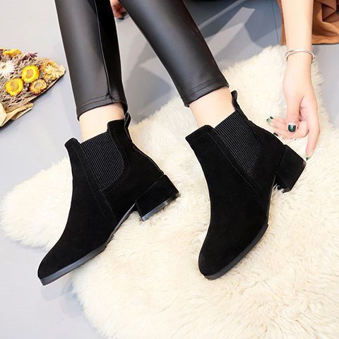 Nubuck%20Boots%20Women's%20Mid%20Heel%202022%20New%20Block%20Heel%20Martin%20Boots%20Round%20Toe%20Women's%20Chelsea%20Boots%20Slip-on%20Mom%20Shoes%20-%20Image%203