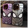 For iPhone 15 14 13 12 11 Pro Max Plus Mini XR XS X Spider Man Laser Matte Hard Phone Case on iPhone15 14ProMax Shockproof Cover.