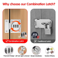 Cabinet Door Latch Keyless Combination Lock Cabinet Mechanical 3-Digit Passcode Cabinet Lock for Kitchen Cabinet Easy to Use Silver. 