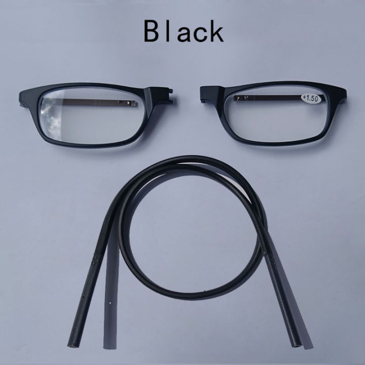 Portable magnetic reading glasses that can be hung around the neck with adjustable lanyard for men and women