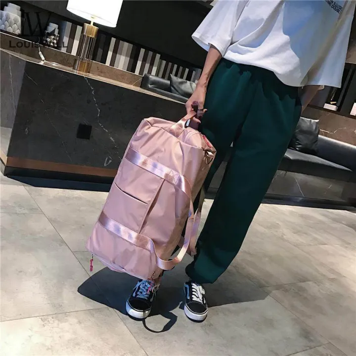 LouisWill%20Women%20Travel%20Bag%20Waterproof%20Weekender%20Bags%20Oxford%20Cloth%20Luggages%20Handbag%20Shoulder%20Traveling%20Dry%20and%20Wet%20Separation%20Sport%20Bag%20Fitness%20Bag%20Gym%20Totes%20for%20Men%20Women%20(%20Pink/Black)%20-%20Image%207