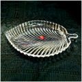 Crystal Leaf Shape Tray (1 Piece) For Food Decoration And Kitchenware - Length 11.5Ã—Width 9 inchi - Oven Cover. 