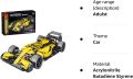 1:10 yellow racing car blocks 1084pcs Technic Formula 1 Exclusive Car Building Blocks Set. 