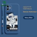 Toosci Liquid Silicone Dancing Astronaut Square Casing For iPhone X/iPhone XS Phone Case Soft Bumper Shockproof Cover. 