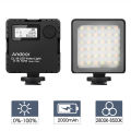 Andoer CL-36 Mini Bi-color LED Video Light 2800K-8500K Battery 3 Cold Shoe Mounts LCD Display Vlog Fill Light for DSLR Camera. 