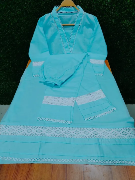 Stitched%20Glorious%20designed%20Cotton%20Fabric%20China%20Laich%20Work%20Kamiz%20&%20Sallower%20Stylist%20and%20Fashionable%202piece%20long%20For%20Woman%20-%20Image%202