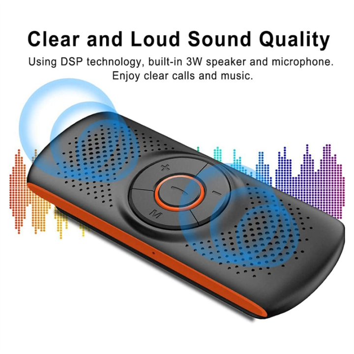 Bluetooth%20in%20Car%20Speakerphone%20Speaker%20for%20Handsfree%20Talking,%20Wireless%20Car%20Music%20Player%20with%20Visor%20Clip%20-%20Image%205