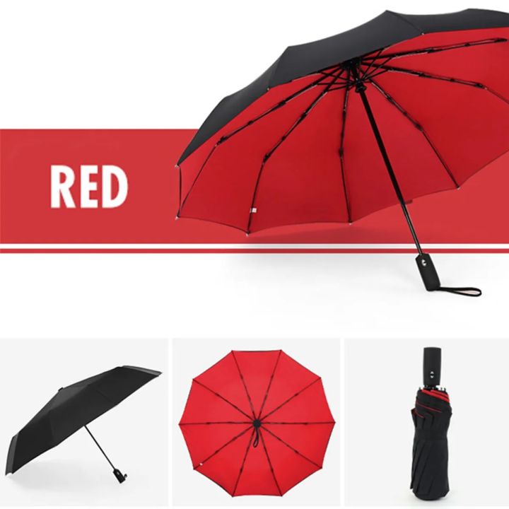 Automatic Umbrella Long Handle Extra Large Double Three Four Female Black Rubber Sun Protection Double Layer Wind Resistant Male