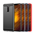 lthmy for Xiaomi Poco Phone F1 Case Carbon Fiber TPU Soft Silicone Back Cover Armor Phone Case Casing.