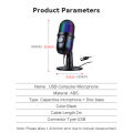 DoomHot USB Microphone PC Condenser Microphone Desktop RGB Lighting Microphone Volume Control Mic Plug and Play Mic Professional Gaming Mic with Mute Button Effect for Streaming Podcast Studio Conference Call. 