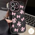 Cartoon Cute Ballet Shoe Cute Pink Bowknot Case Compatible for IPhone 16 7Plus XR 11 13 15 14 12 Pro Max X XS Max 16 15 8 7 6 6s Plus SE 2020 Angel Eyes Trendy Brand Soft Cover. 