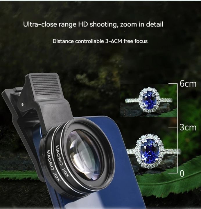 Walking Way Mobile Phone Macro Lens for phone 4K 20X/40X 37MM Close-up Photography Professional HD Macro Lens for Smartphone