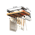 Multi-Functional Kitchen Rack Rustproof Stainless Steel Durable Hanging Cabinet Perforated Wall-Mounted Cutting Board Holder for Home Kitchen Restaurant Culinary Enthusiasts Storage Solution Organization Aid.
