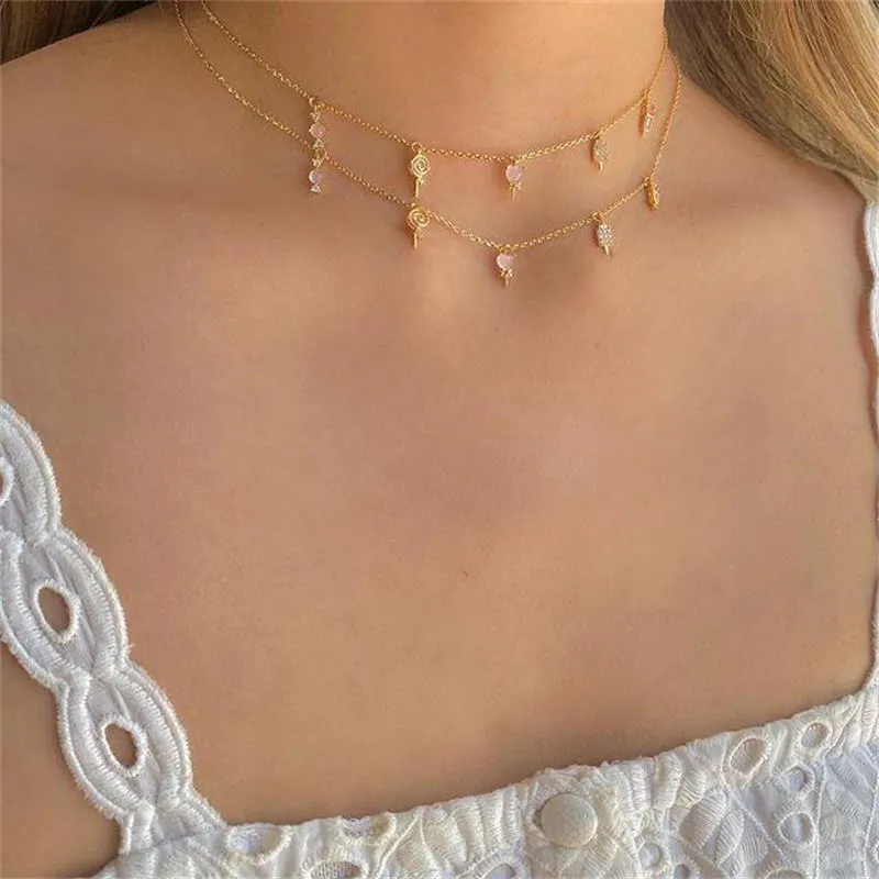 New Sweet Women Jewelry Cute Ice Cream Collarbone Chain Bracelet