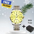 POEDAGAR Men's Watches Luxury Luminous Steel Band Wrist Watches Fashion Business Men's Quartz Watch for men.