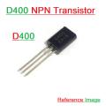 10Pcs- D400 2SD400 2S-D400 400 NPN Transistor 25V 1A 0.9W Triode Transistor TO-92L Package Silicon NPN Low Frequency Power Transistor 3 Pin Leads. 
