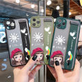 UCUC for OPPO A37 Wrist Strap Case Lovely Cartoon Red Hat Girl Wristband Printing Cover Shockproof Frosted Phone Case. 